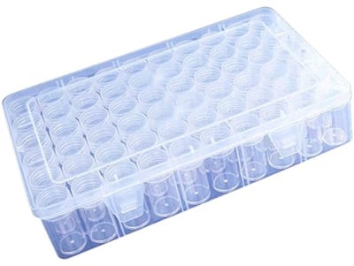 Dailygoods- Sieradenbox met 60 Verwijderbare Compartimenten - Opbergdoos met Deksel - Plastic Opbergdoos - Organizer voor Sieraden - Lichtgewicht en Duurzaam - Inclusief Stickerlabel