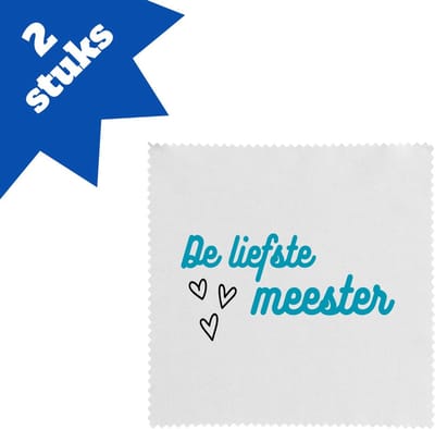 Akyol - de liefste meester brillendoekjes - Meester - voor de liefste meester - meester - verjaardagscadeau - verjaardag - cadeau - afscheidscadeau - geschenk - leuke cadeau - kado - gift - meesterdag - 17,8 bij 17,8 cm - 2 stuks