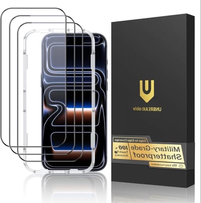 Tempered Glass Screen Protector voor iPhone 17 Pro - 3 Pack, 9H Hardheid, Schokbestendig, 99.99% HD Helderheid, Eenvoudige Installatie, Case Vriendelijk, Bubbels Vrij - 6.3 Inch