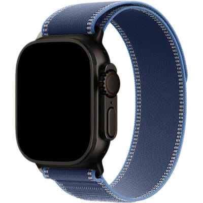 2+2 | Apple Watch Bandje Trail - Nylon - Blauw Felblauw - Zwart