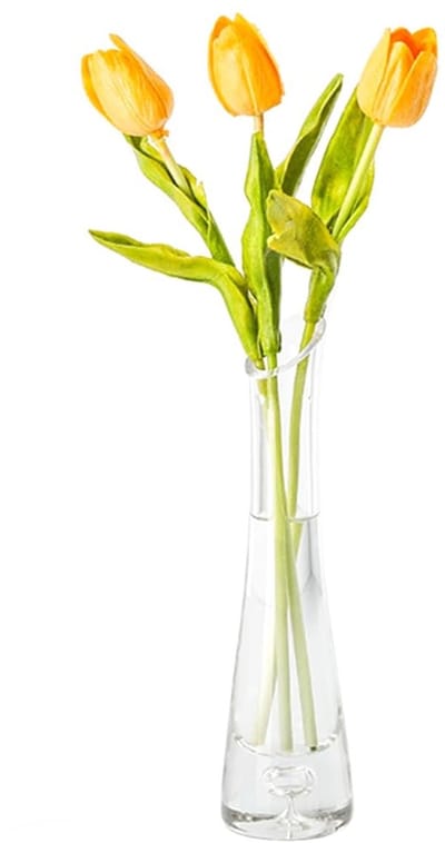 Allecto - Handgemaakte glazen vaas - Bloemenvaas - Elegante stijl - 23 cm - Decoratieve knop vaas - Perfect voor bruiloften en thuisdecoratie