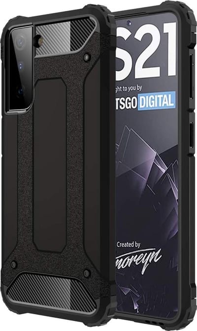 Armor Hybrid Geschikt Voor Samsung Galaxy S21 Plus Hoesje - Zwart