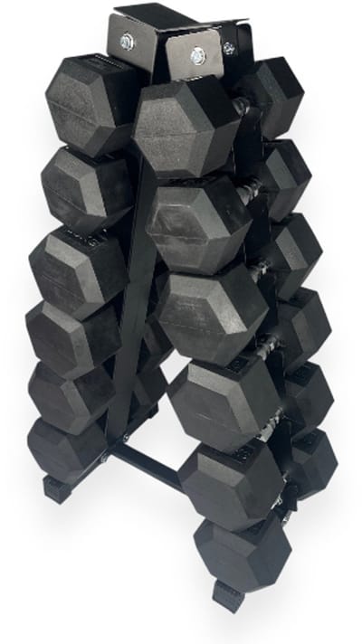 Padisport dumbelltoren met dumbells - dumbellset 30 kg - halter 20 kg - gewichten set halters - fitness gewichten - dumbells 10 kg - hexa dumbells - dummbel rack