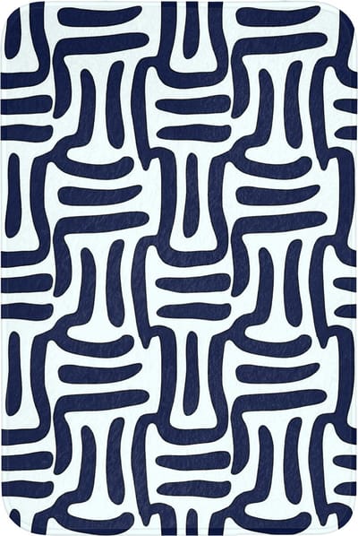 Badmat 60x90 cm - Antislip - Abstract - Modern - Blauw - Badmatten voor badkamer - Badkamermat - Douchemat - Badkamer mat