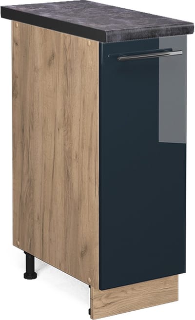 Vicco Fame-Line Keukenkasten – 30 cm, WB Antraciet Donkerblauw hoogglans