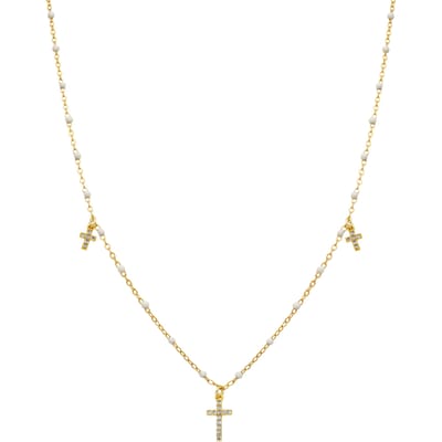 Luxenter Ketting van 925 sterling zilver met witte lak en 18-karaats geelgoud afwerking - Haja