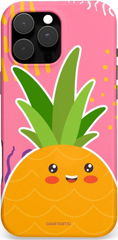 Casetastic Hoesje Geschikt voor Apple iPhone 16 Pro Max Magsafe - Stijlvolle Beschermende Duo-layer Case - Zoete Ananasdroom