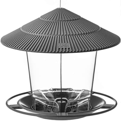 Wilde Vogelvoederhanger met Dak voor Tuin Erf Buitendecoratie Buiten Voedergereedschap Eekhoornbestendig Zaad Noten Container grijze kleur