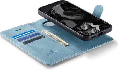 CaseMania Bookcase hoesje geschikt voor Google Pixel 9 - Effen Aqua - Kunstleer - 2-in-1 Magnetisch Uitneembaar Design