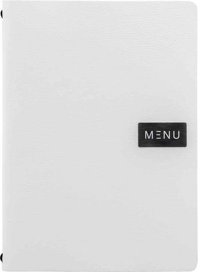 Securit® Menukaart | Menukaart map A4 onbewerkt leer - wit