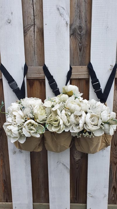 Plantenhanger / Plantenzak met 3 vakken ROSY - Taupe - Plantenhanger Balkon - 60 x 20 x 10 cm