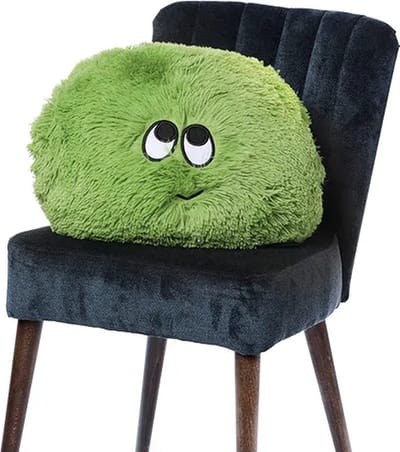 Kussen - Flauschn - Knuffelkussen - Groot - Buddyflauschn - Groen - Ø 50cm - Wasbaar 40ºC -