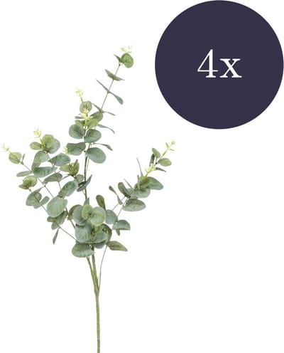 Emerald - Kunsttak Eucalyptus 75cm - Set van 4 - Kunstplant voor binnen