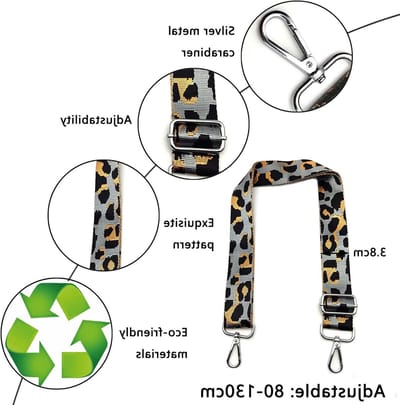 Verstelbare Schouderbanden voor Tassen, 2 Stuks in Grijs en Blauw, Ideaal voor DIY en Accessoires, 3.8cm Breed met Carabiner