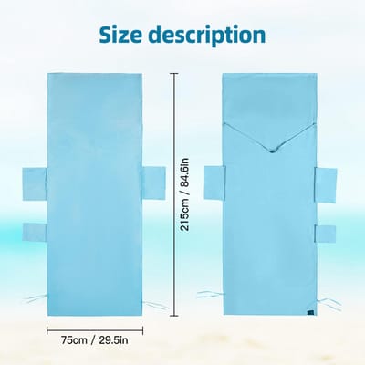 Ligstoelhoes Strandstoelhoes Ultrafijne Vezel met Zakken Extra Lange Strandhanddoeken Salonstoelhoes Lightblue blue