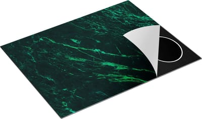 Chefcare Inductie Beschermer Donker Groene Marmer - Groen - 77x59 cm - Afdekplaat Inductie - Kookplaat Beschermer - Inductie Mat