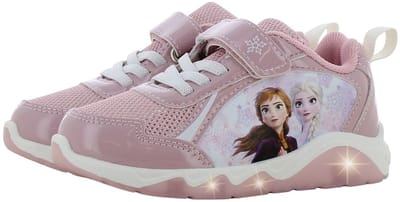 Frozen - Schoenen voor meisjes met lichtjes - Anna en Elsa sneakers voor kinderen met klittenband - Lichtgevende kindersneaker - Maat 25 - Paars