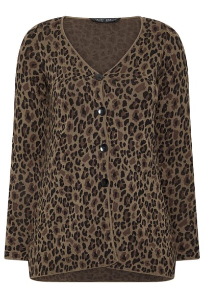 Limited Collection Bruin Vest Met Luipaardprint En Uitlopende Zoom Size 40-42