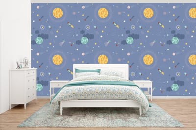 Behang - Fotobehang Patroon - Jongens - Kinderen - Ruimte - Breedte 500 cm x hoogte 280 cm
