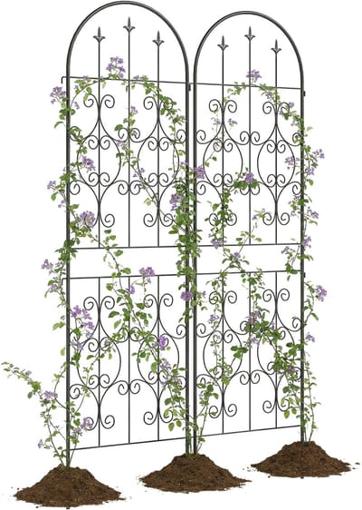 Outsunny Tuinprieel - Metaal - 50x180cm - Zwart