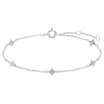 Lucardi - Dames Zilveren fantasiearmband voor dames - Armband - 925 Zilver - Zilverkleurig - 19 cm