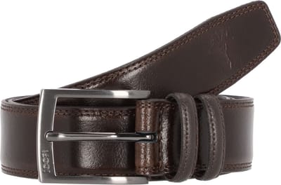 JOOP! Leren Riem Double Quilted Coll. Belt 3,5 CM W110 D`Brown Donkerbruin