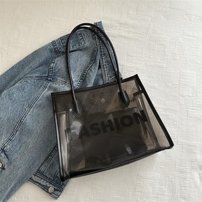 Ensemble deux pièces tendance en gelée transparente Personnalisé Été Nouveau Tendance Style coréen Mode Sac à bandoulière simple Mère et enfant main dans la main
