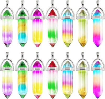14 Stuks Hexagonal Crystal Hanger Gems Hangers Crystal Stone Hangers Gemstone Quartz Hangers Healing Stone Crystal Hangers Jewelry Crystal Necklace Hangers Diy Jewelry Making