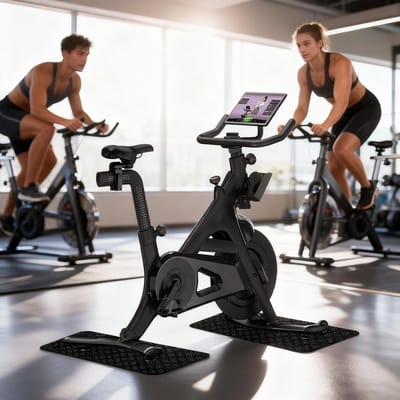 Fietsmat - Vloerbeschermer - Thuis trainen - Dubbelzijdig antislip - 635x30cm - Zwart