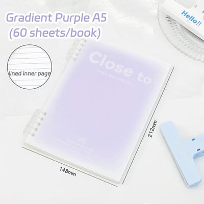 A5 Losbladige Notebook 60 Vellen Bindmiddel Gevoerd Boek Kawaii Note Briefpapier School Kantoorbenodigdheden Studenten Schrijven Notebook paars