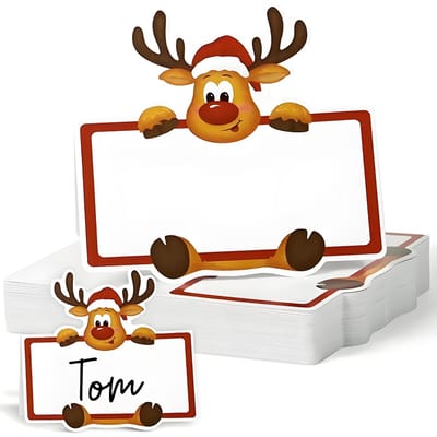 Cor Sinho Rendier plaatskaartjes - Naambordjes voor kerstdiner - 20 stuks