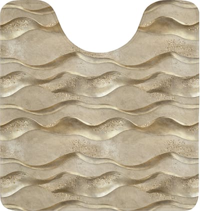 WC mat met uitsparing 55x60 cm - Antislip - Golven - Patroon - Goud - Toiletmat met uitsnijding - Vloermat - Douchemat - Toilet tapijt - Toiletmatten