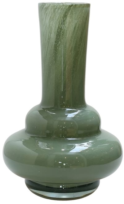 Vaas Bolombo Elite | Groen | Mond geblazen glas | Uniek design | Dik zwaar glas | Ø20 x H36 cm