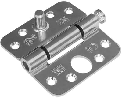 Nylon glijlagerscharnier - 3mm - Doorgezette knoop - Ronde hoeken - 89x89mm - Verzinkte pen - Staal - Verzinkt - SKG***