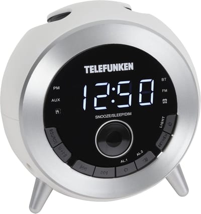 Bluetooth Wekkerradio - Klokradio Digitaal - Wakker Worden - Dubbel Alarm - 10.5 x 12.5 cm - Zilver