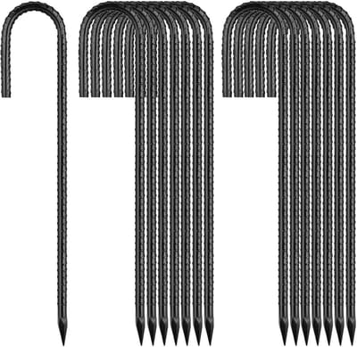 Grondankers 30 cm - Sterke Zwarte J-haken voor Tuin, Camping en Trampoline