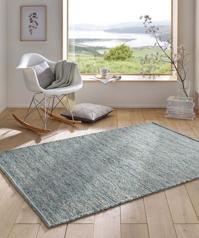 Wollen vloerkleed - Bokn Lichtblauw 140x200