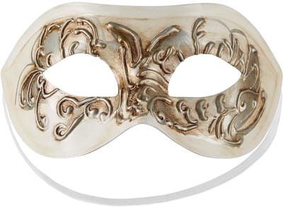dressforfun - Venetiaans masker met versiering beige - verkleedkleding kostuum halloween verkleden feestkleding carnavalskleding carnaval feestkledij partykleding - 303533