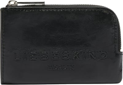 LIEBESKIND BERLIN Leren Kaarthoes Elvira Paper Touch Crinkle Lena Purse Black Zwart