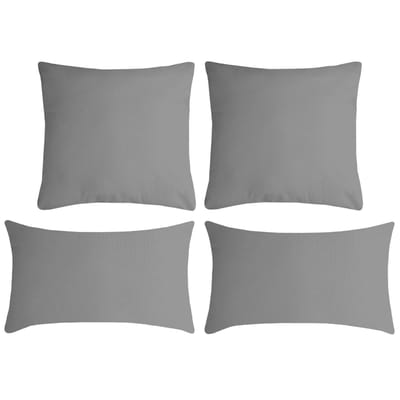 Stof Textile sierkussen Nelson - set 4x - grijs - 2 formaten - bank kussens - polyester