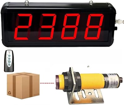 LED Cijferteller - Digitale Teller - Productielijn Tellen - Met Afstandsbediening - 3 Inch Display - Rood