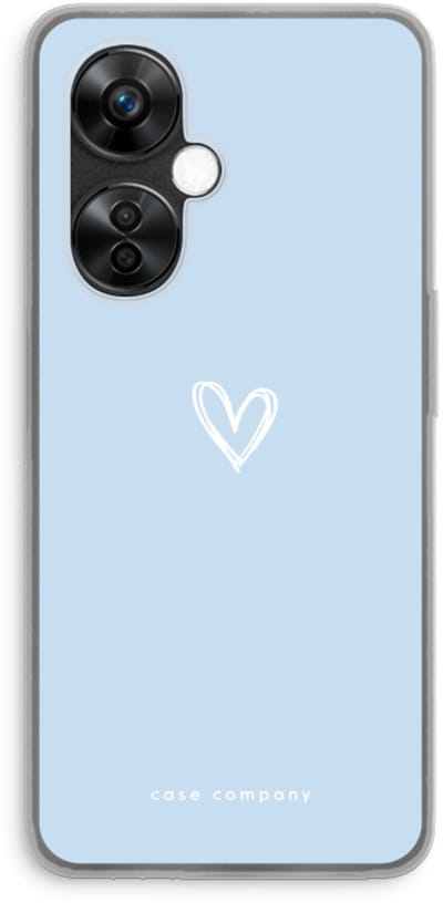 Case Company® - Hoesje geschikt voor OnePlus Nord CE 3 Lite hoesje - Klein Hart Blauw - Soft Cover Telefoonhoesje - Bescherming aan alle Kanten en Schermrand