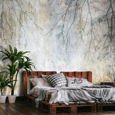 Fotobehang - Bomen - Takken - Omgekeerd - Vliesbehang - (368 x 254 cm)