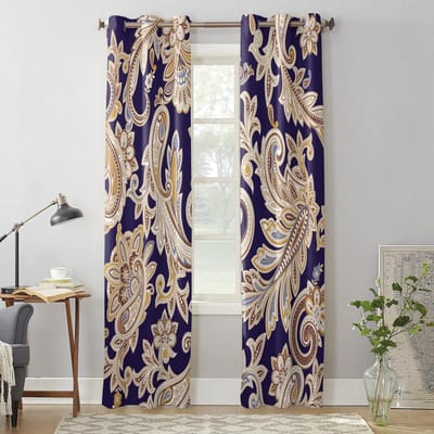 Boho Vintage Paisley Bloemen Raamgordijnen Woonkamer Slaapkamer Raamdecoratie Huishouden Keukengordijnen 135W x 60H(cm) x1 gray