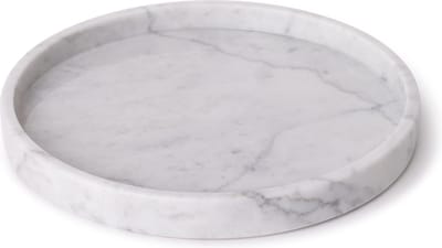 MOOISA - Marmer - Marmer dienblad met rand wit - Tray Ø30cm - rond marmer dienblad - vierkant marmer dienblad - decoratie schaal - tapasplank - serveerplank