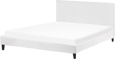 FITOU - Tweepersoonsbed - Wit - 180 x 200 cm - Fluweel