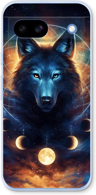 Case Company® - Hoesje geschikt voor Google Pixel 8a hoesje - Wolf Dreamcatcher - Soft Cover Telefoonhoesje - Bescherming aan alle Kanten en Schermrand