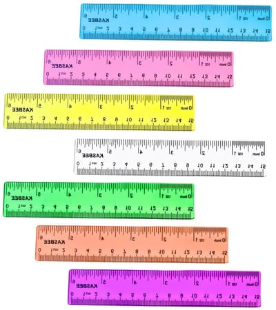 Plastic Linialen Set - Meetlinialen Kleurrijk - Nauwkeurig Meten - Dubbelzijdige Schaalverdeling - 6 Inch - 7 Kleuren