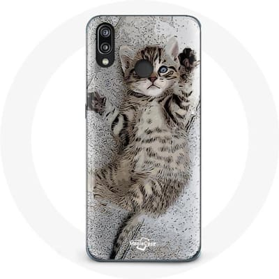 Hoesje - Huawei - P20 Lite - Flexibel - Grijs - Schattige Bengaalse kitten