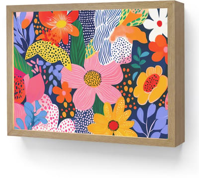 Wandlamp 40x30 cm - Oplaadbaar - Kleurrijk - Bloemen - Abstract - Stippen - Wandlampen binnen woonkamer - Slaapkamer lamp - Decoratieve nachtlamp - Vloerlamp draadloos